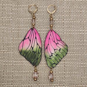 Watercolor Butterfly Wing Earrings